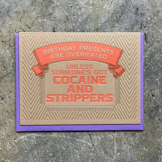 Cocaine & Strippers Card