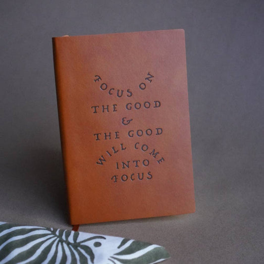 'Focus On The Good' Faux Leather Journal