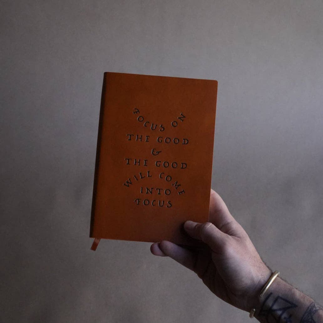 'Focus On The Good' Faux Leather Journal