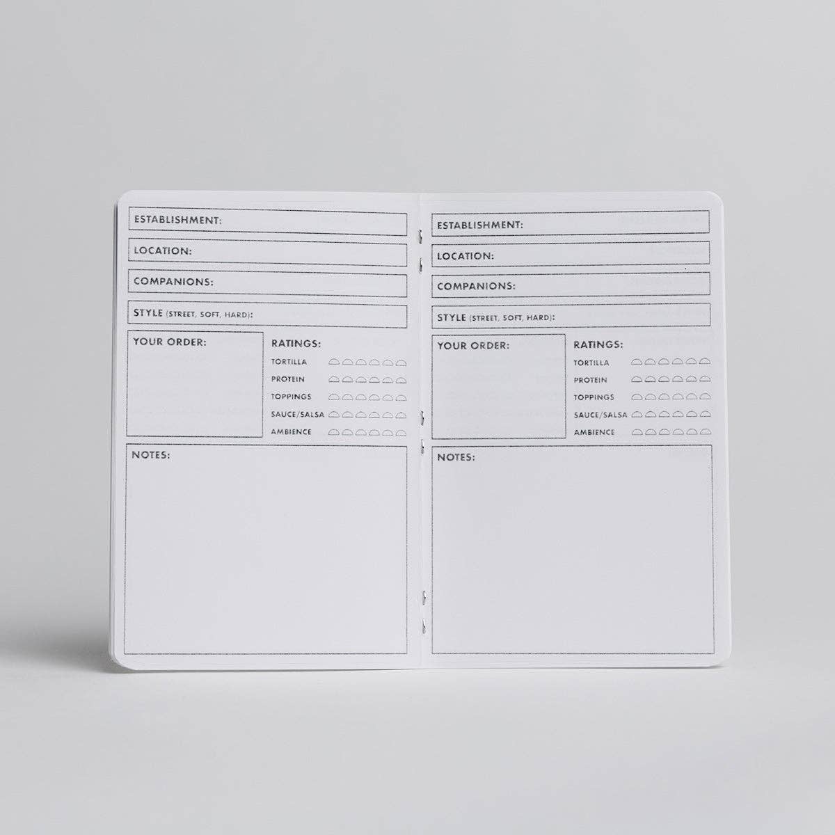 Taco Log Notebook