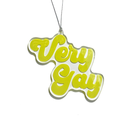 Retro "Very Gay" Hand Lettering Ornament