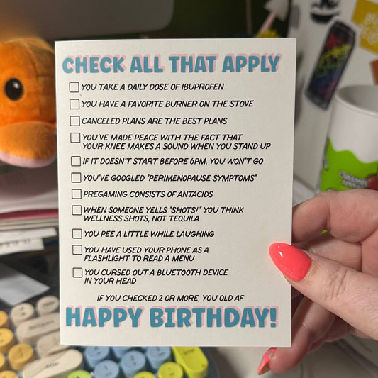 Old AF Checklist Birthday