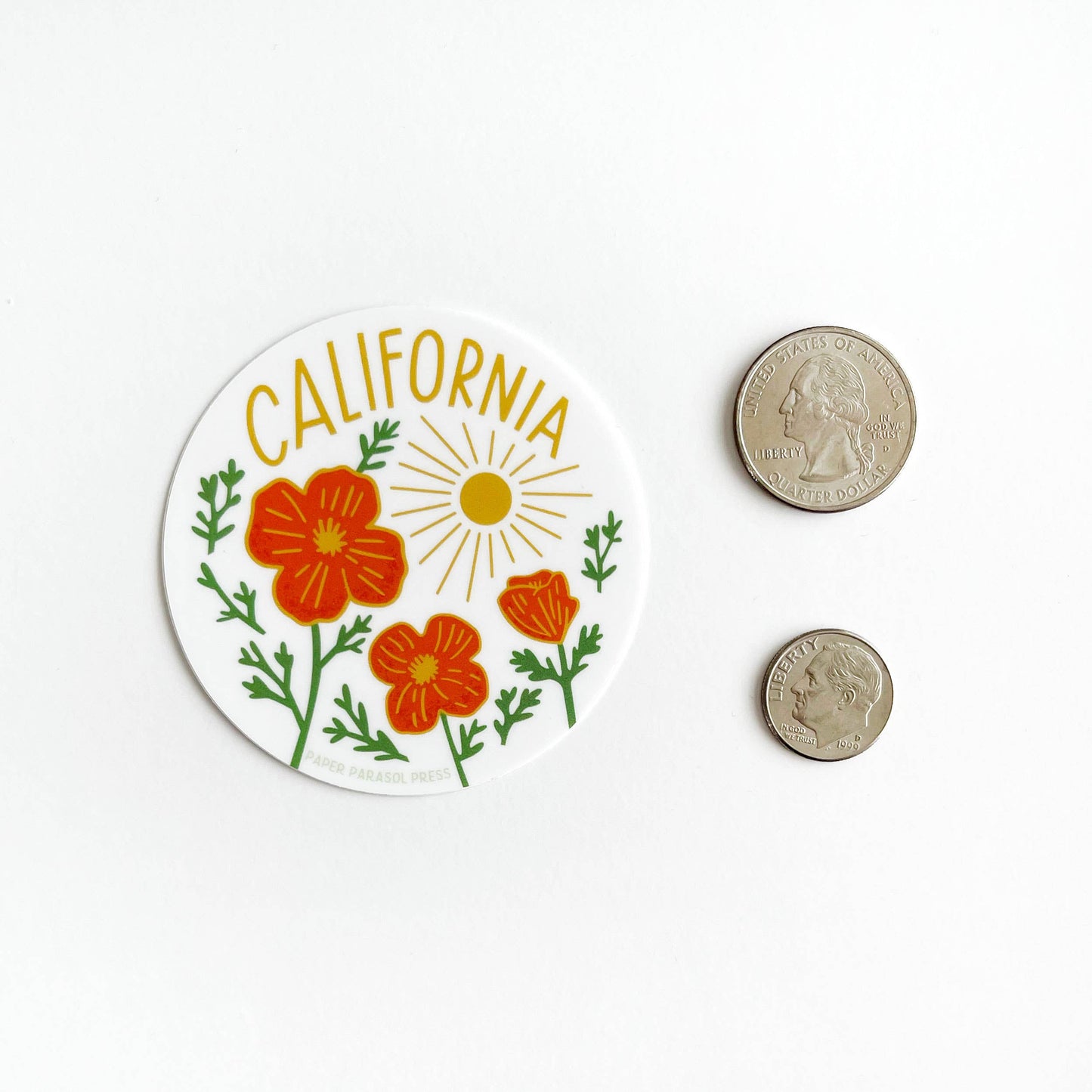California Poppy Sun Sticker