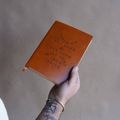 'Focus On The Good' Faux Leather Journal