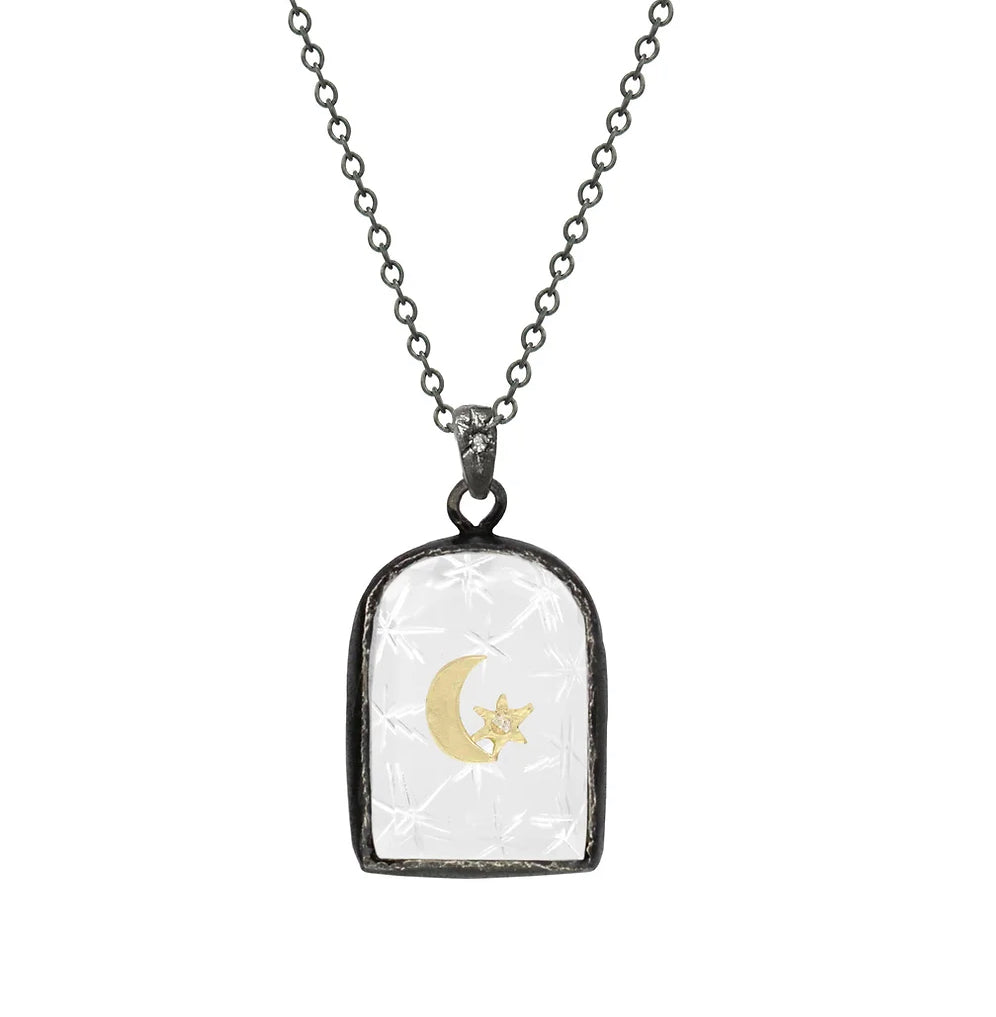 Crescent Star Celestial Doorway Amulet Necklace