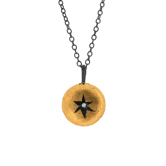 Antique Star Round Pendant Necklace