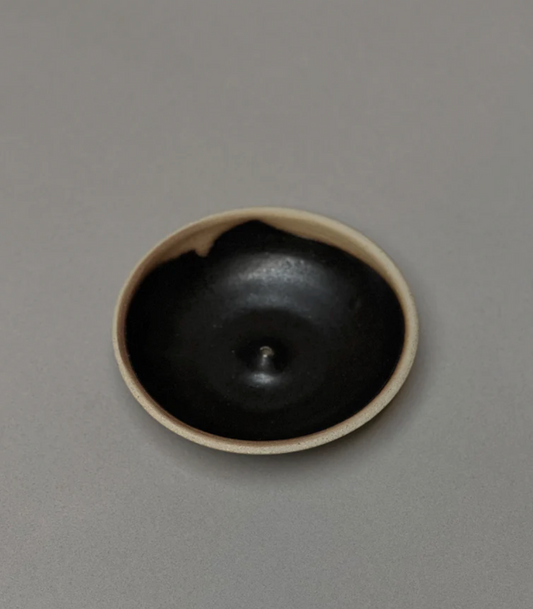 Black Stoneware Incense Holder