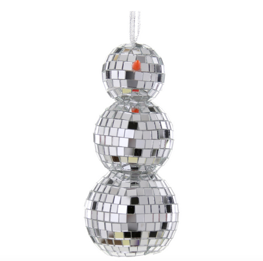 Mirrorball Snowman Ornament