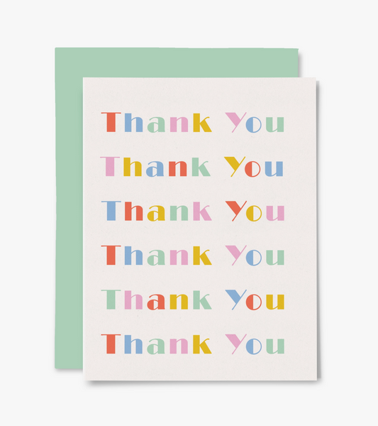 Thank You Colourful Text Boxed Cards