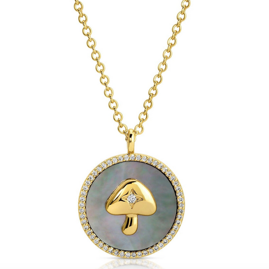 Starry Shroom Coin Necklace,