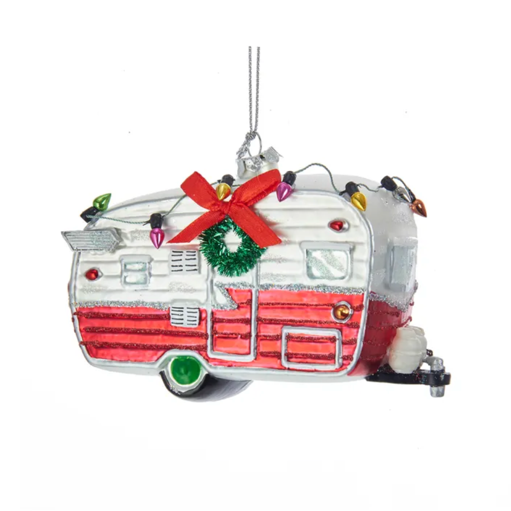 Red & White Camping Trailer Ornament