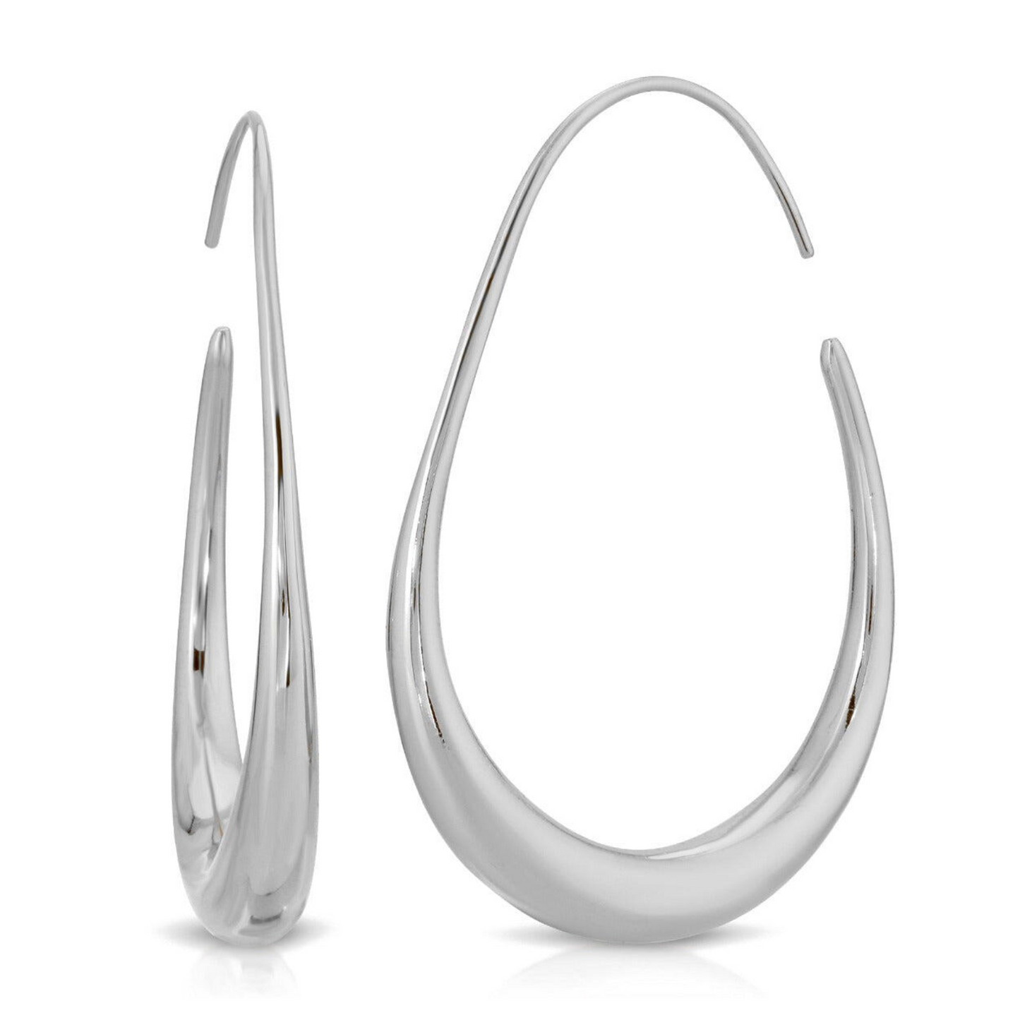 Silver Fluid Hoops
