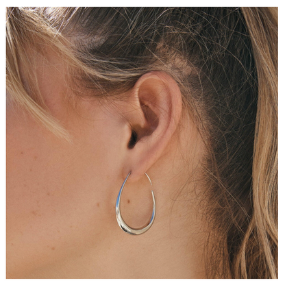 Silver Fluid Hoops