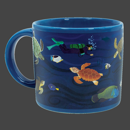 Sea Turtles at Coral Reef Color Change Mug