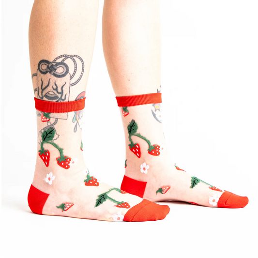 Berry Cute Sheer Crew Socks