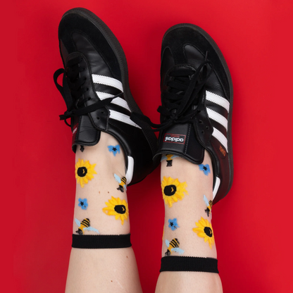 You Are My Sunshine Sheer Crew Socks