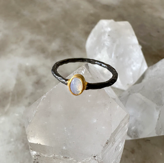 Petite Australian Opal Stacking Ring