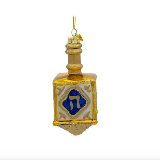Dreidel Glass Ornament