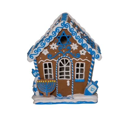Gingerbread LED Hanukkah House, 7"