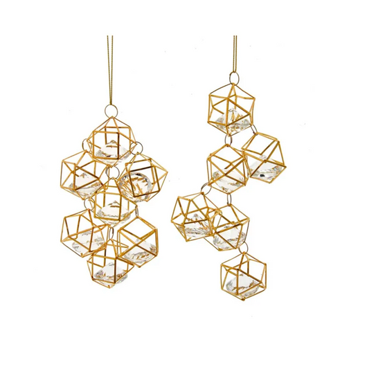 Gold Wire Drops With Gems Ornament