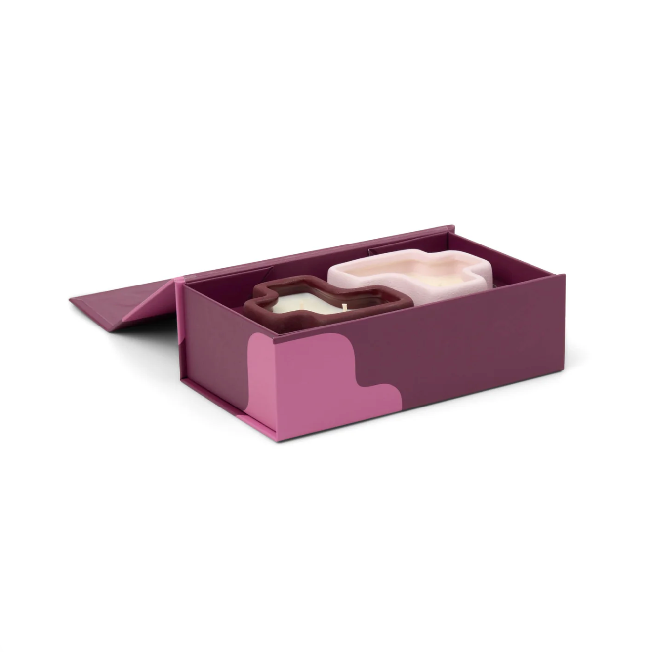 Jigsaw Candle Set - Pink Pistachio + Black Fig