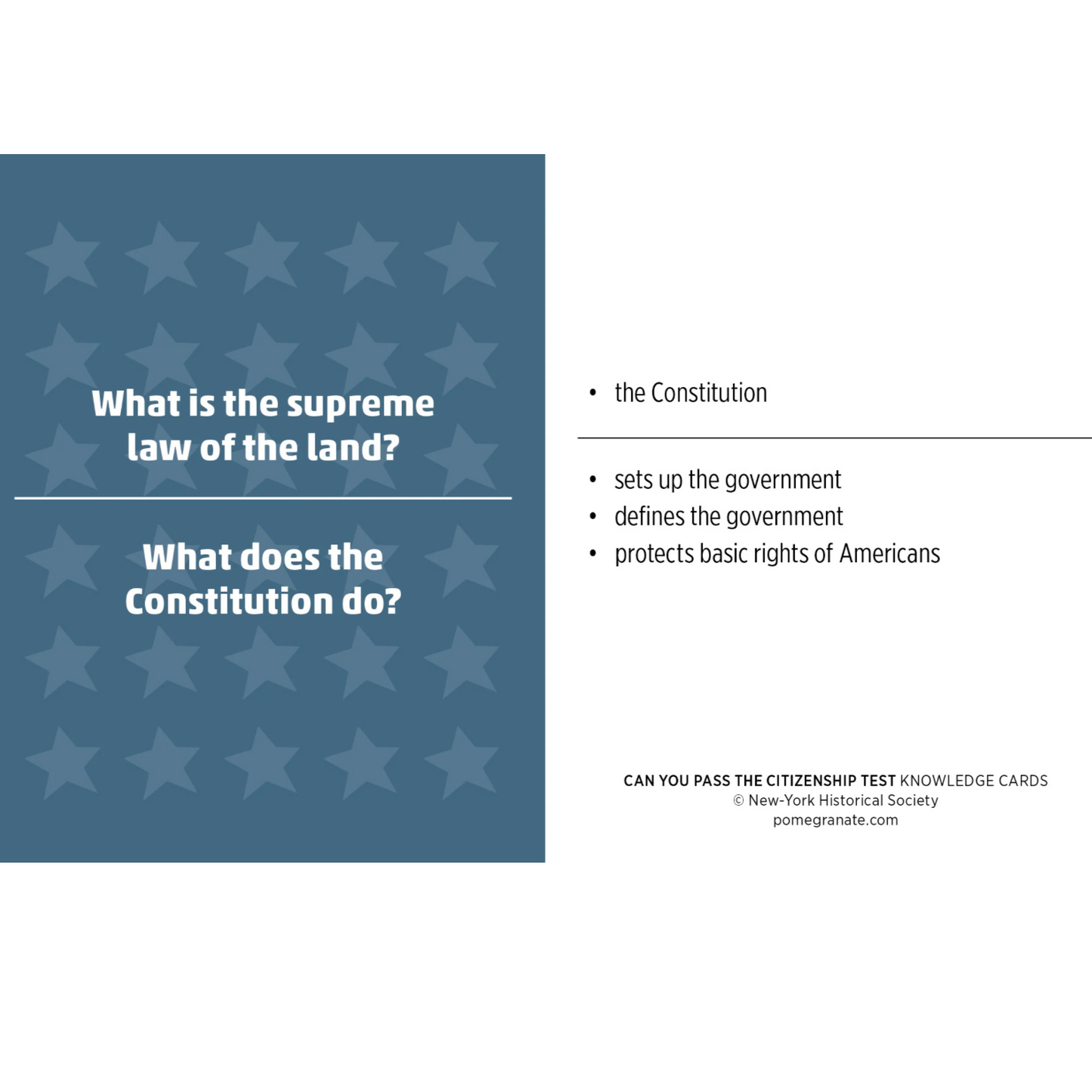 Can You Pass the Citizenship Test? Knowledge Cards