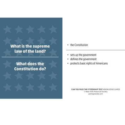 Can You Pass the Citizenship Test? Knowledge Cards