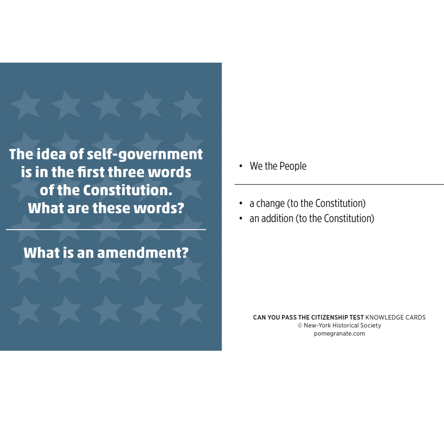 Can You Pass the Citizenship Test? Knowledge Cards