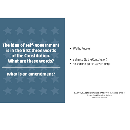 Can You Pass the Citizenship Test? Knowledge Cards