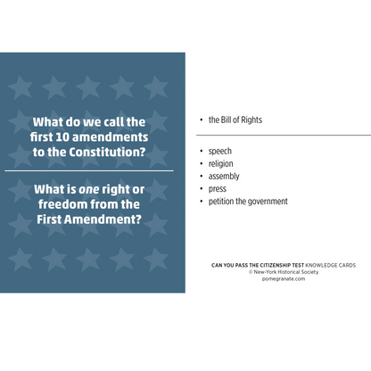 Can You Pass the Citizenship Test? Knowledge Cards