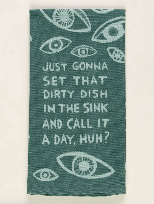 Dirty Dish in Sink Woven Dish Towel