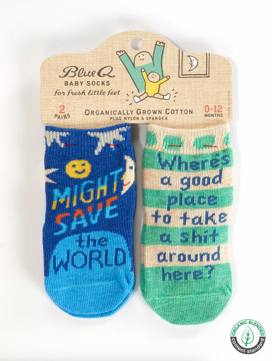 Save The World / Take A Shit Baby Socks