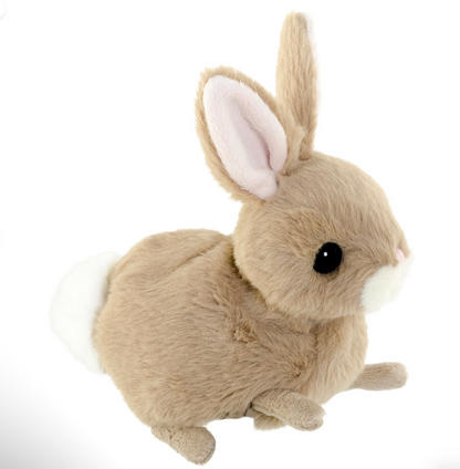 Plush toy rabbit on a white background