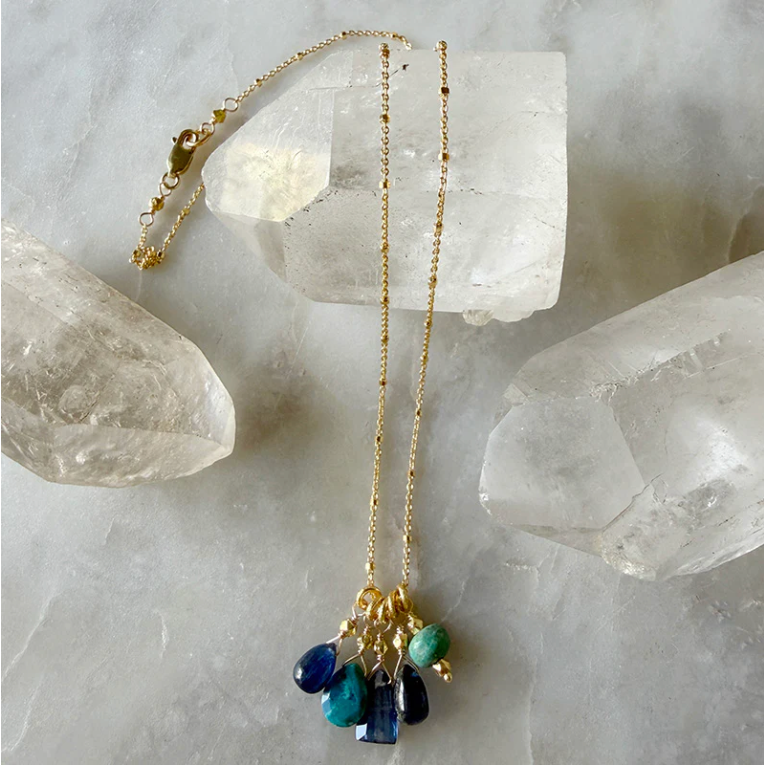 Gabrielle Gemstone Cluster Necklace