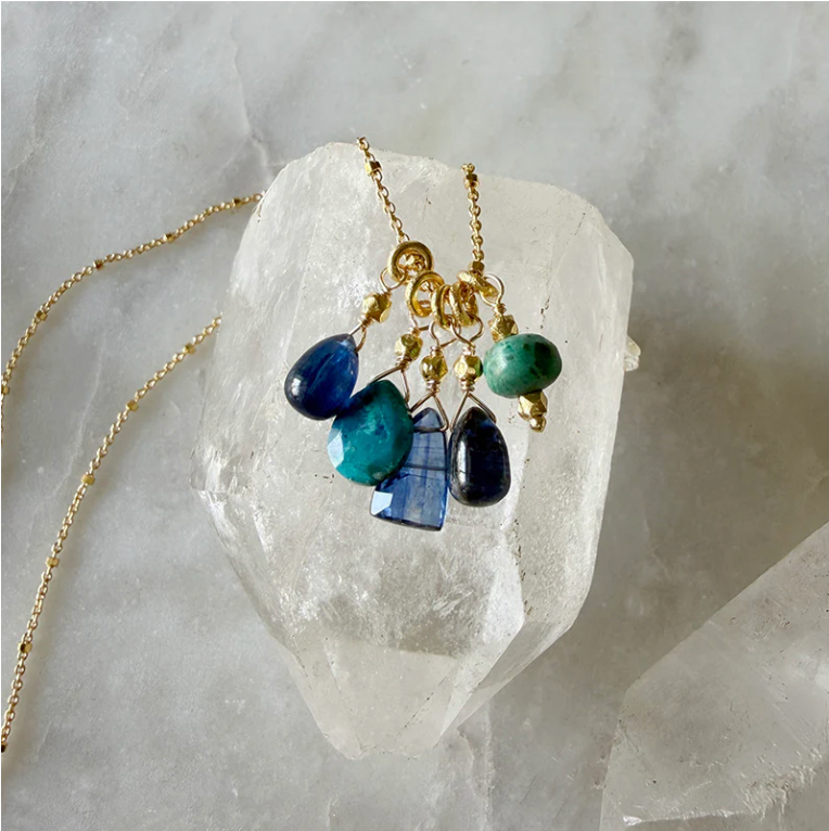 Gabrielle Gemstone Cluster Necklace