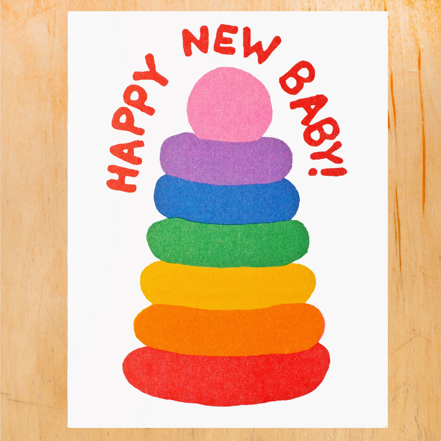 Happy New Baby Riso Card