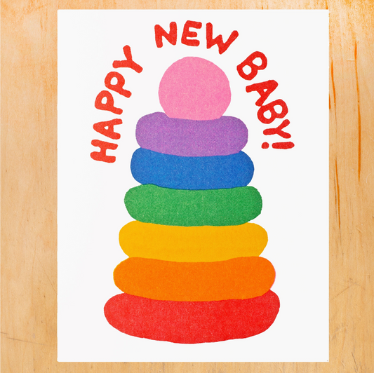 Happy New Baby Riso Card