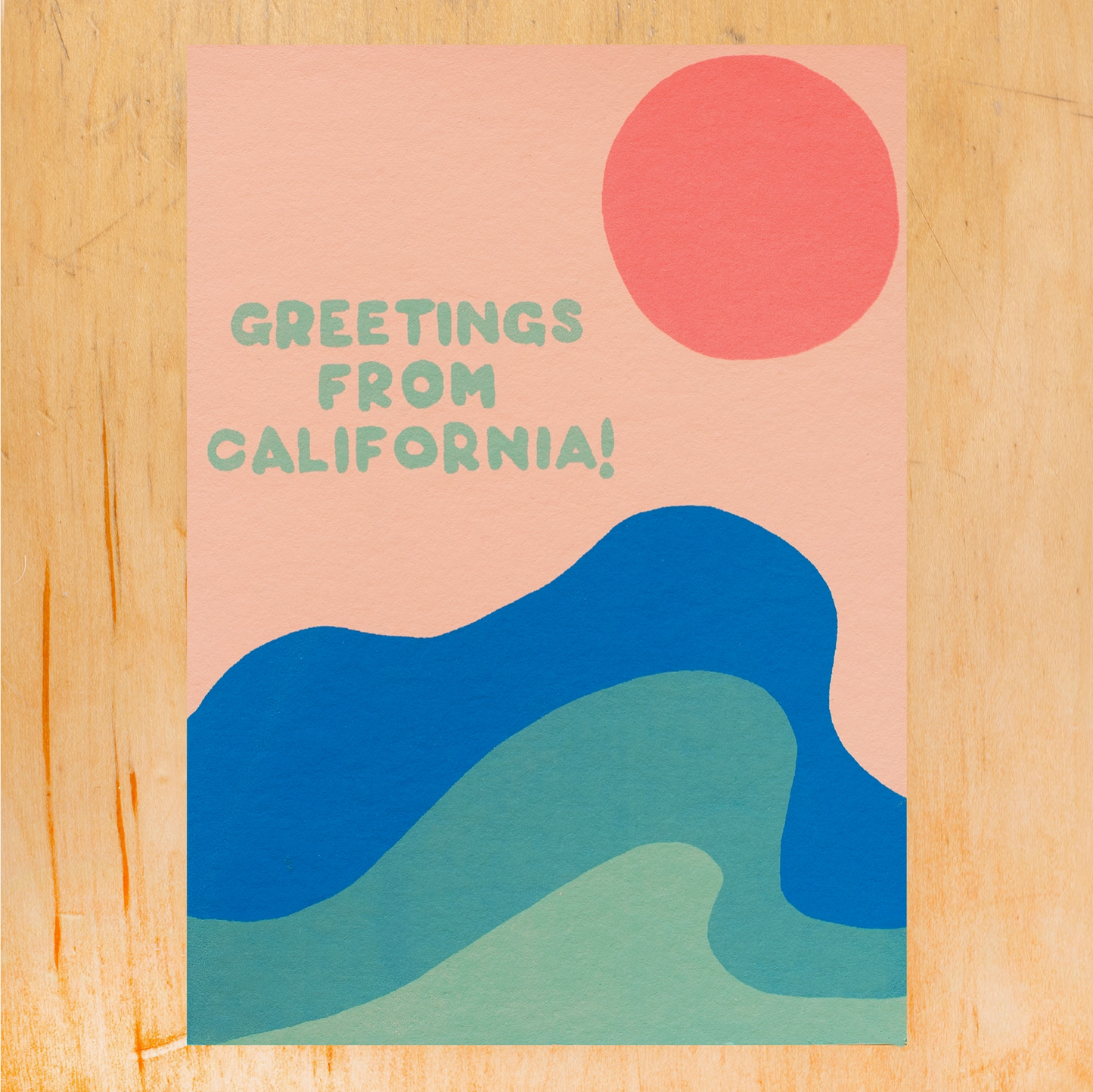 Greetings from California Waves Riso Card