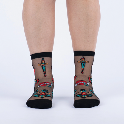 Piece of My Heart Sheer Crew Socks
