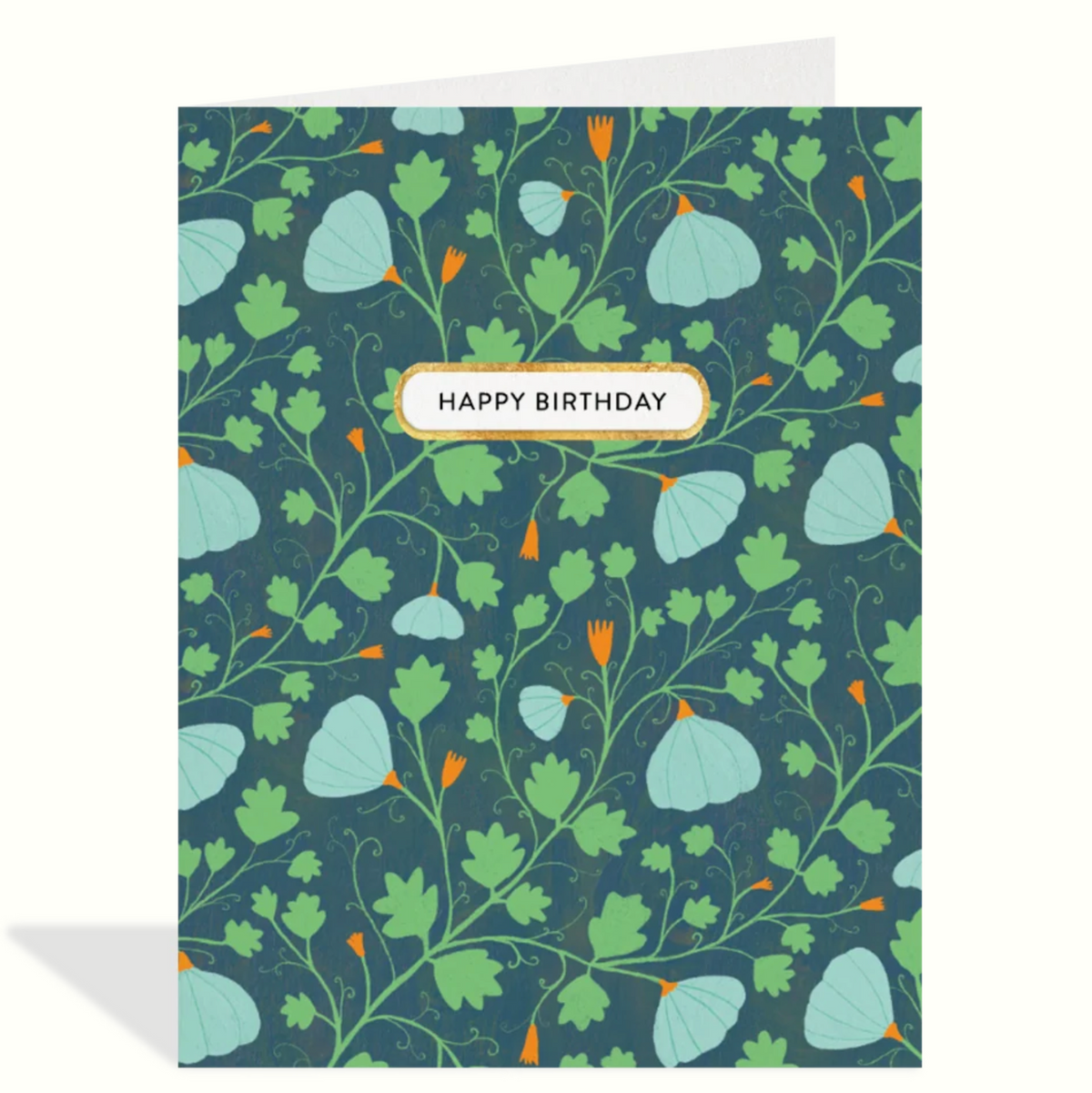 Blue Floral Birthday Card