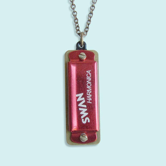 Red Harmonica Necklace