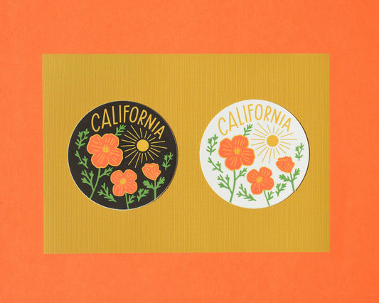 California Poppy Sun Sticker