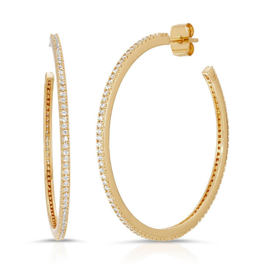 Skinny Pave Hoops