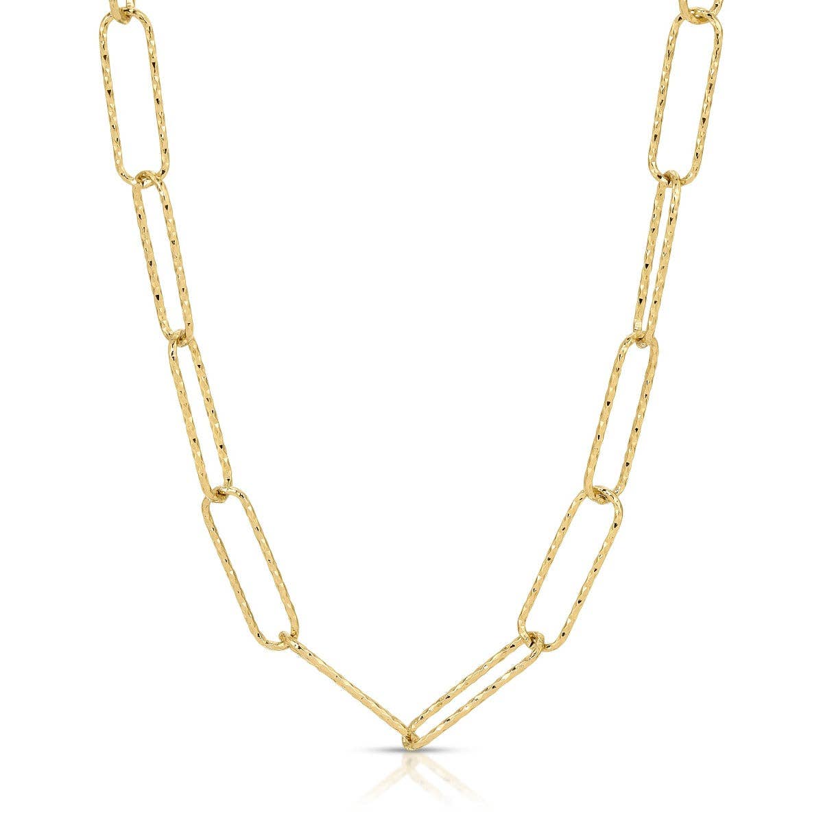 Textured Paperclip Link Chain