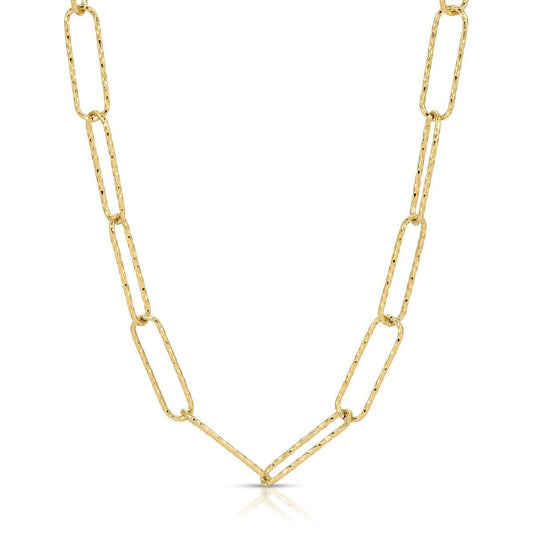 Textured Paperclip Link Chain