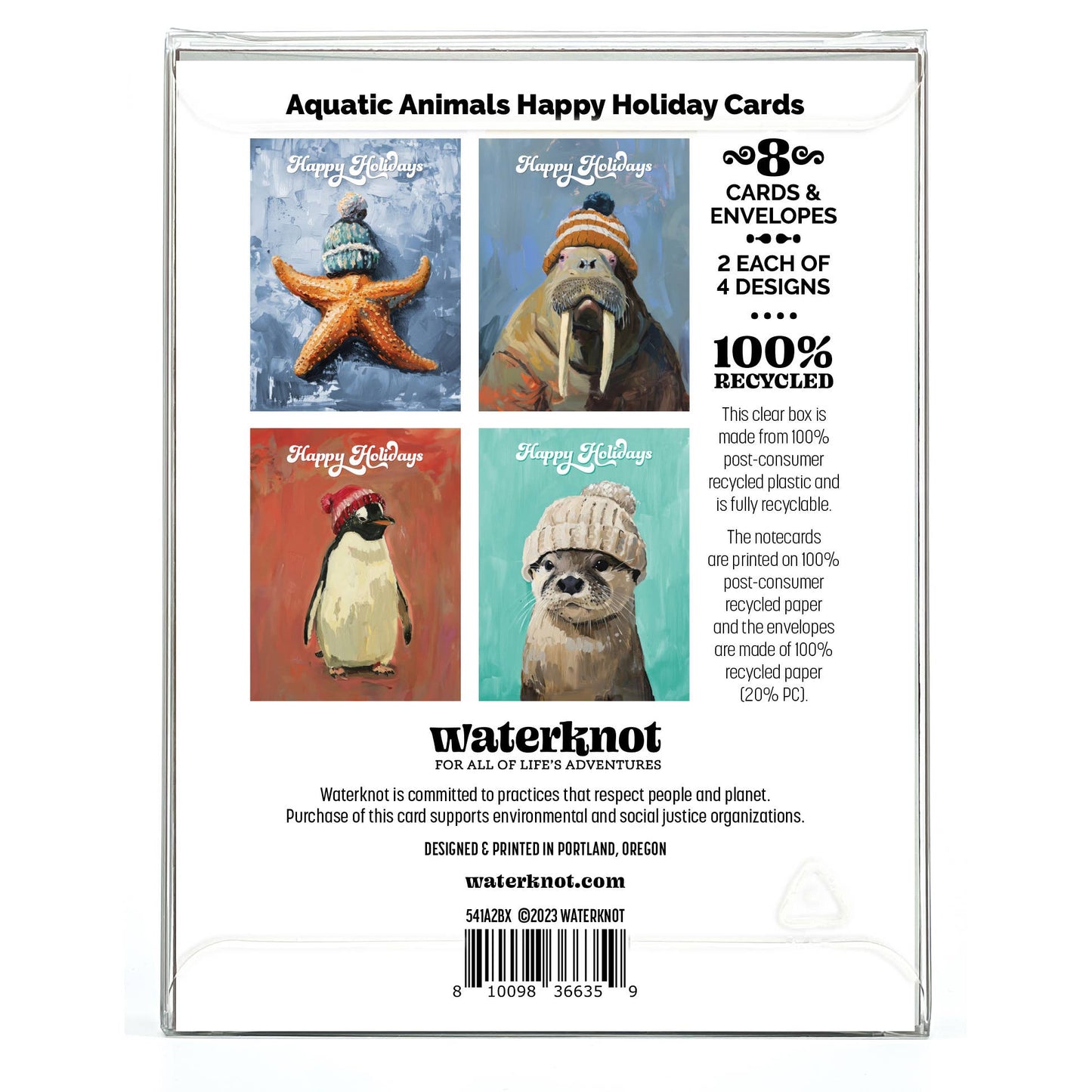 Aquatic Animals Happy Holiday Box Set Notecards