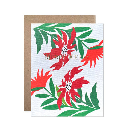 Merry Merry Poinsettia Card