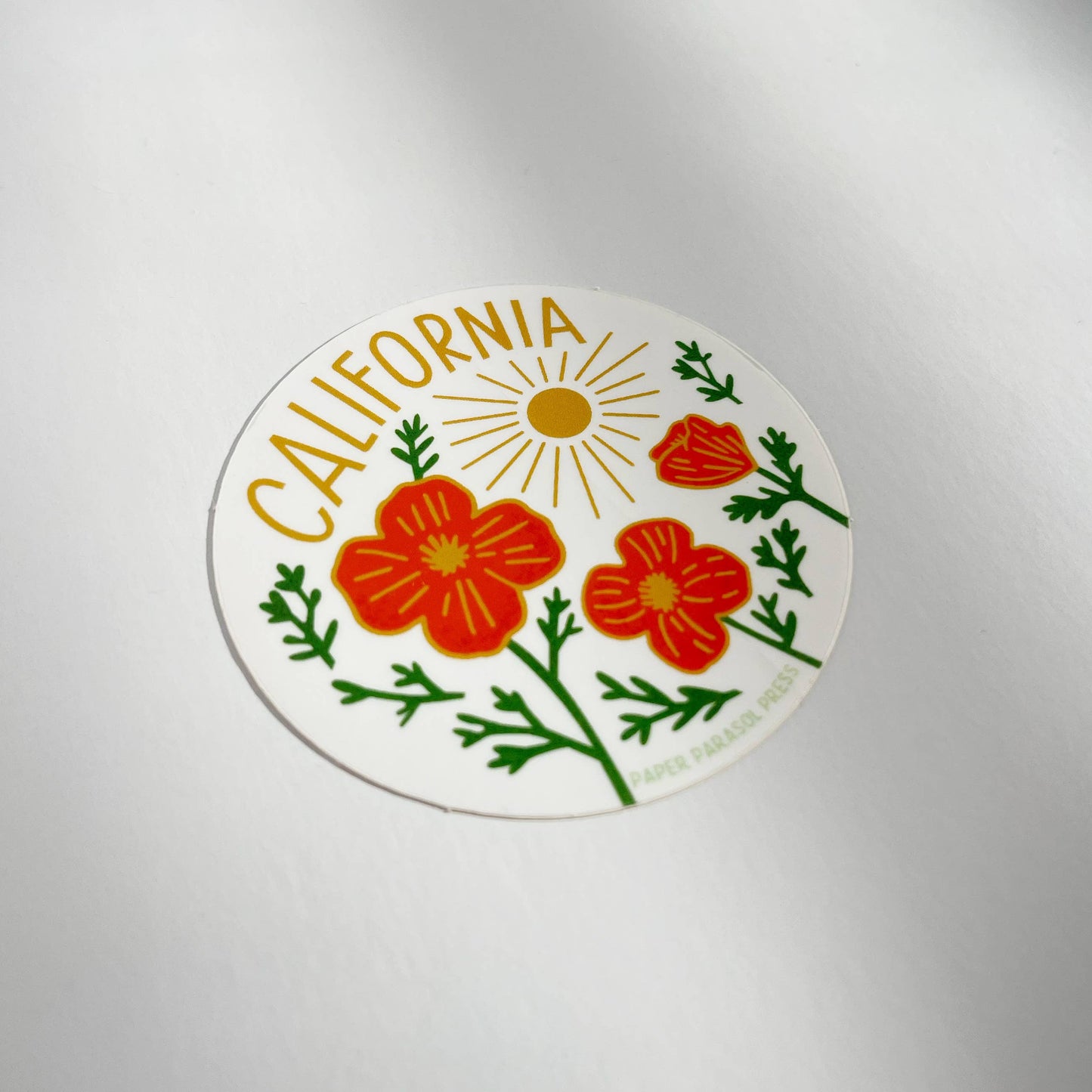 California Poppy Sun Sticker