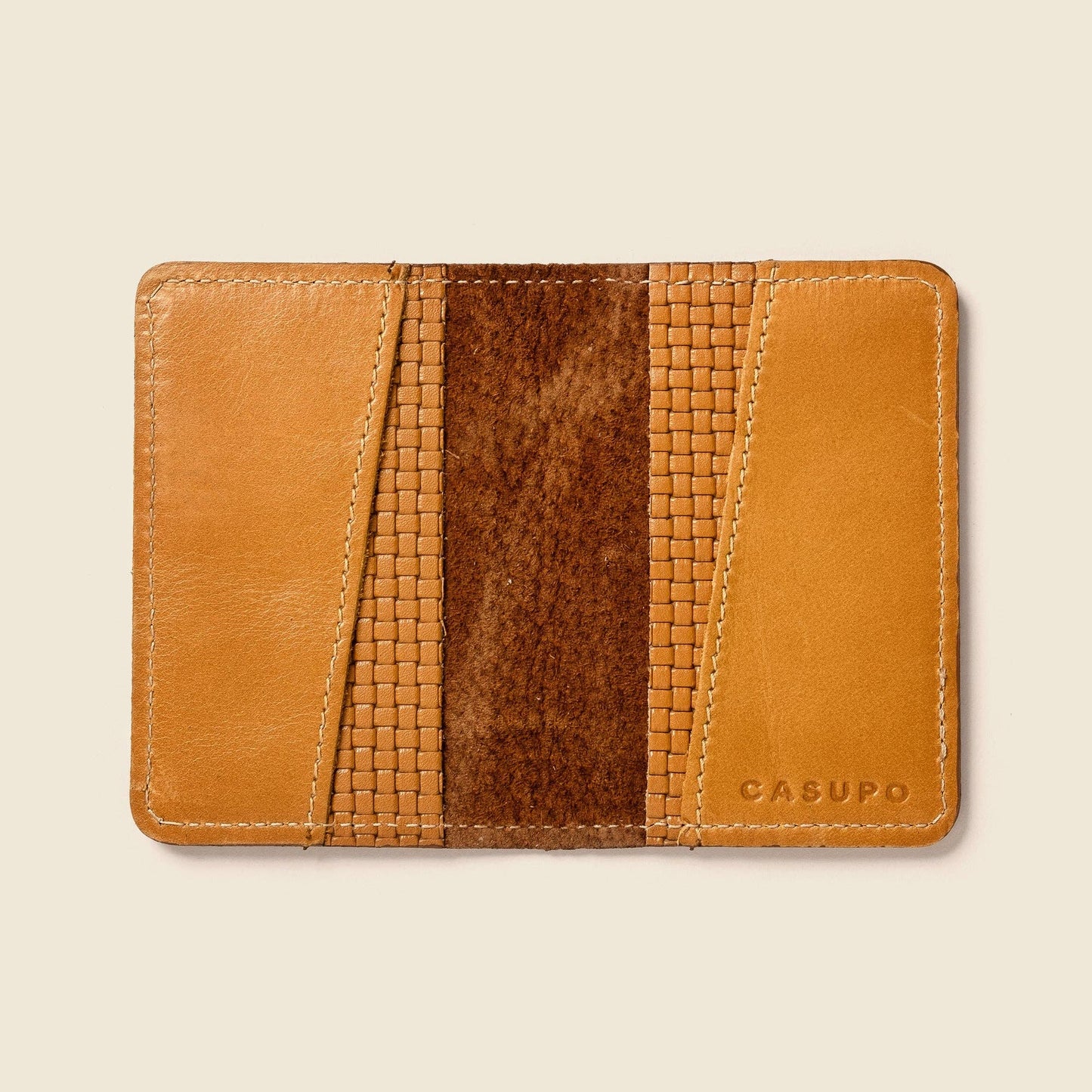 Tan Woven Leather Bifold Wallet – RFID