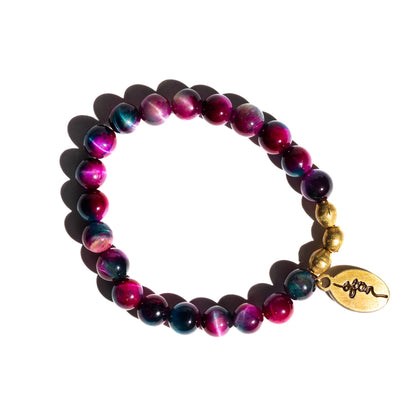 Tie Dye Tiger's Eye Beaded Bracelet